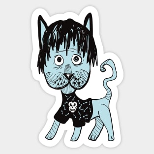 Blue Cat in a Shirt Sticker